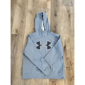 Under Armour Women's ColdGear Loose Hoodie Light Blue Heather Quilted Logo L